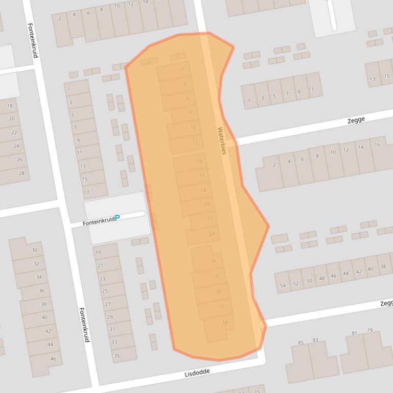 Kaart van postcodegebied 2371KW.
