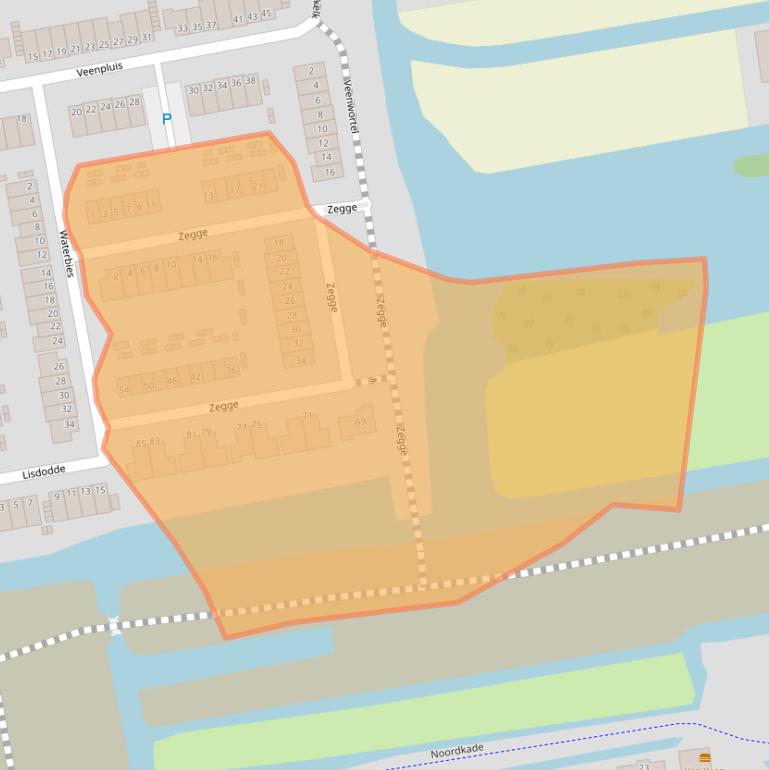 Kaart van postcodegebied 2371KX.