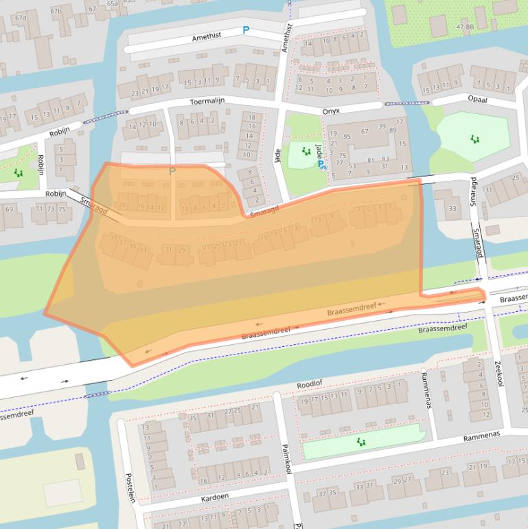 Kaart van postcodegebied 2371LA.