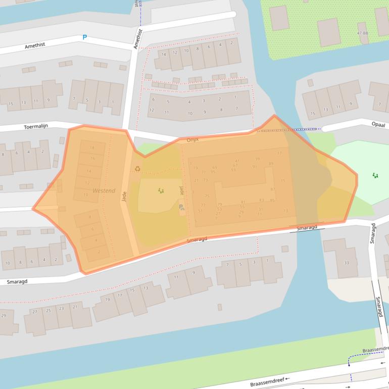 Kaart van postcodegebied 2371LB.
