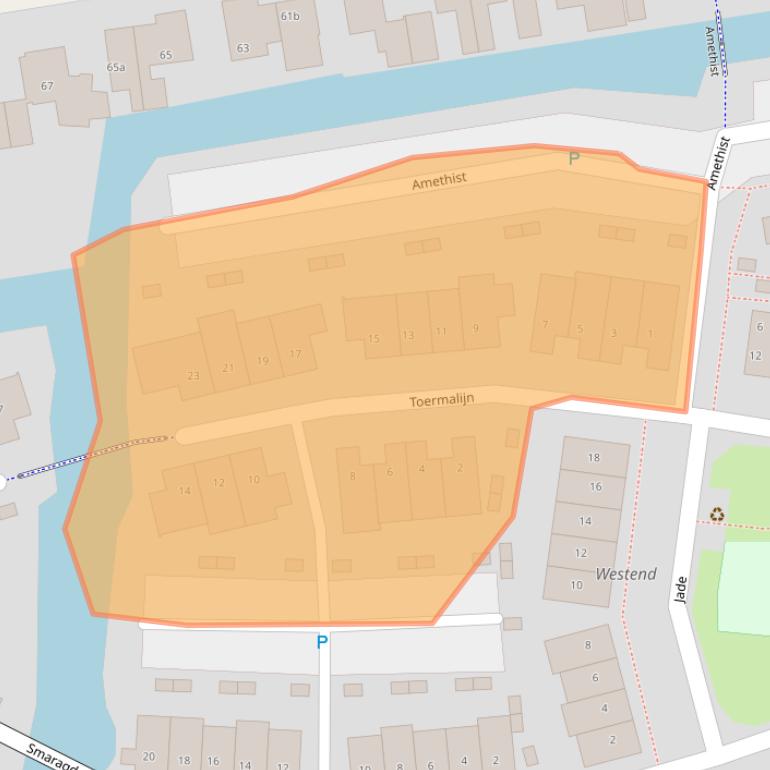 Kaart van postcodegebied 2371LD.