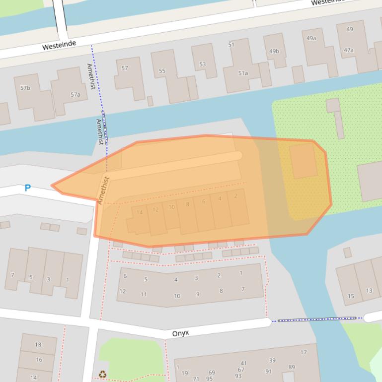 Kaart van postcodegebied 2371LE.