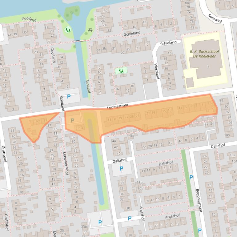 Kaart van postcodegebied 2371NJ.