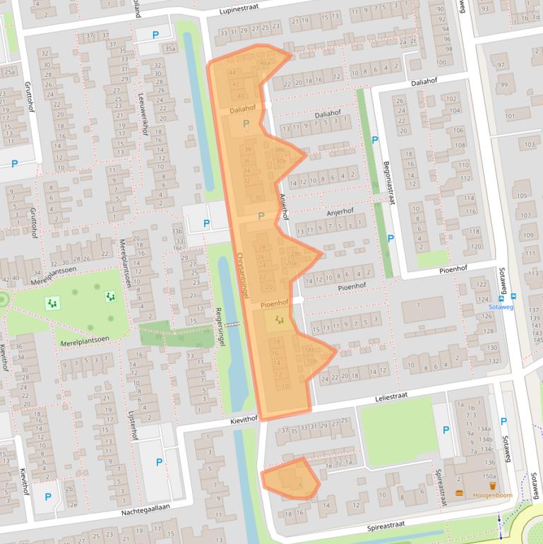 Kaart van postcodegebied 2371NL.