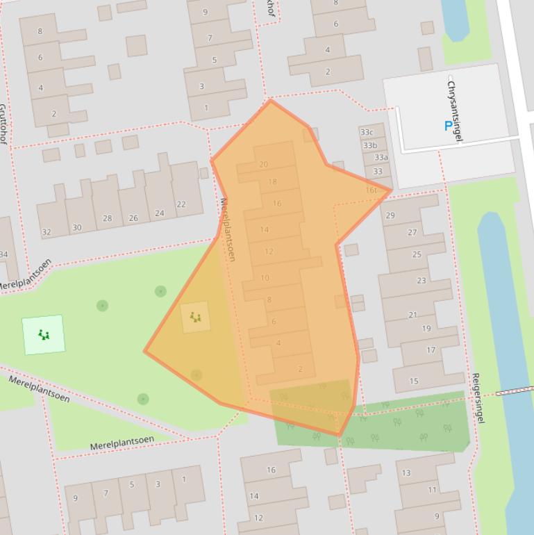 Kaart van postcodegebied 2371NV.