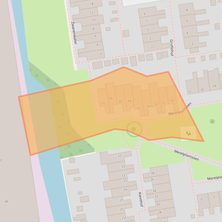 Kaart van postcodegebied 2371NX.