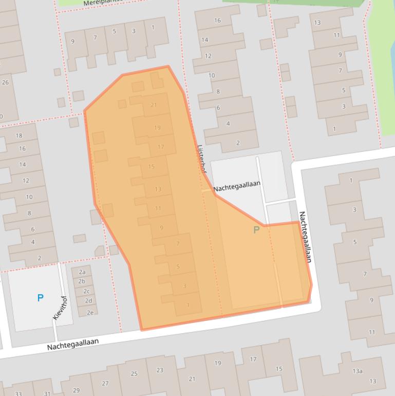 Kaart van postcodegebied 2371PB.