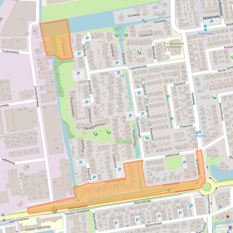 Kaart van postcodegebied 2371PE.