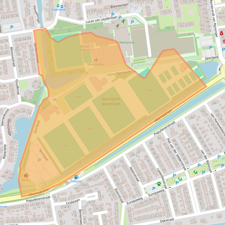 Kaart van postcodegebied 2371PP.