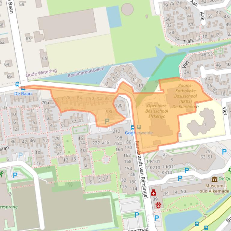 Kaart van postcodegebied 2371RE.