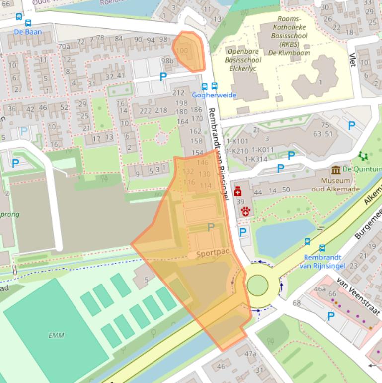 Kaart van postcodegebied 2371RG.