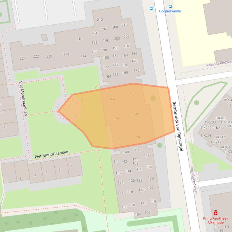 Kaart van postcodegebied 2371RH.