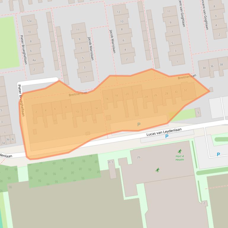Kaart van postcodegebied 2371RM.