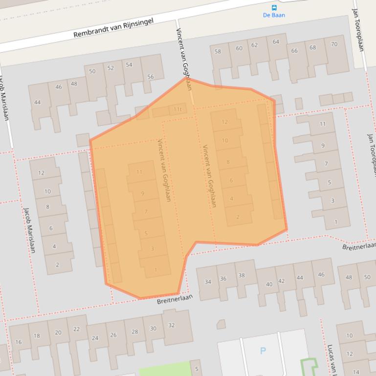 Kaart van postcodegebied 2371RS.