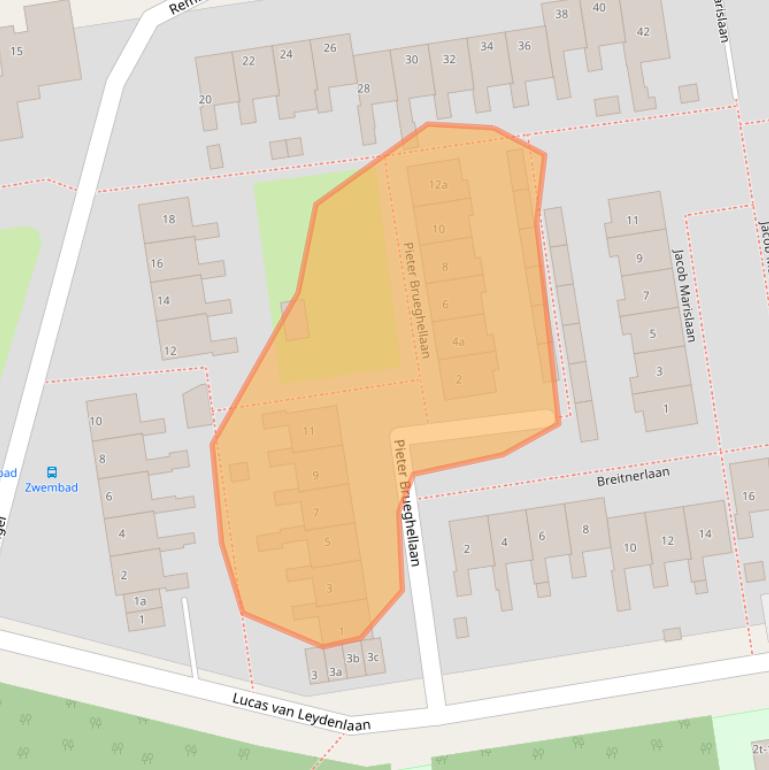 Kaart van postcodegebied 2371RV.