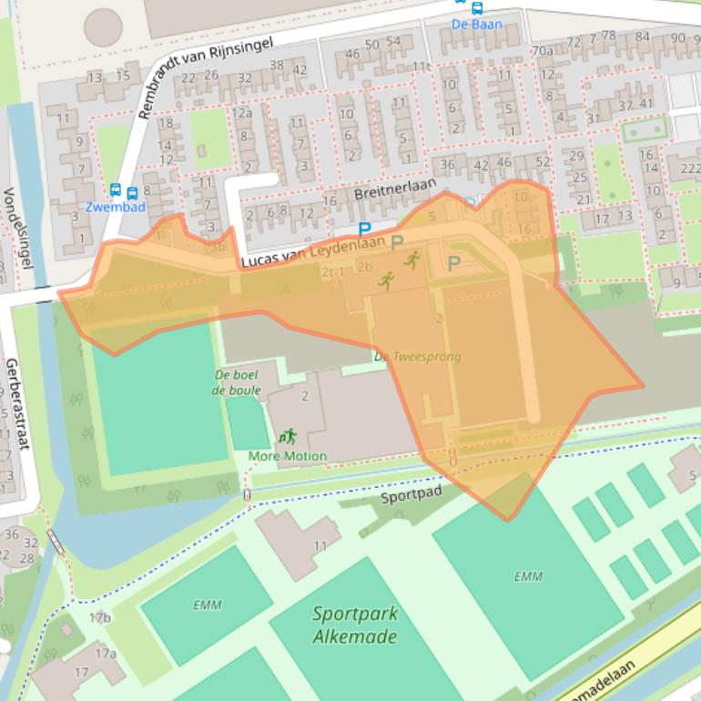 Kaart van postcodegebied 2371RW.