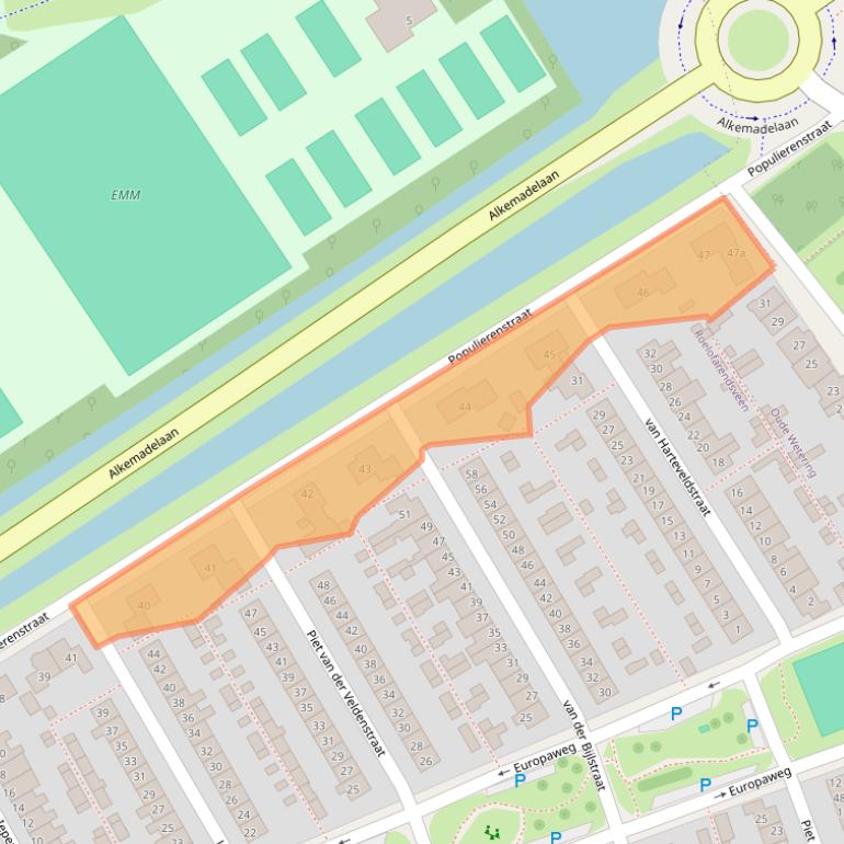 Kaart van postcodegebied 2371SG.