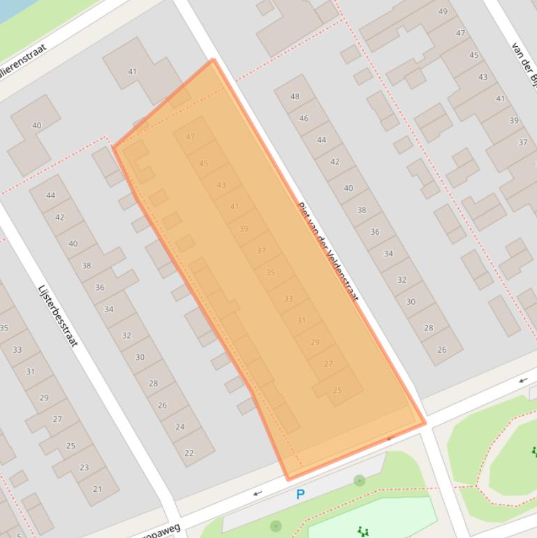 Kaart van postcodegebied 2371TB.