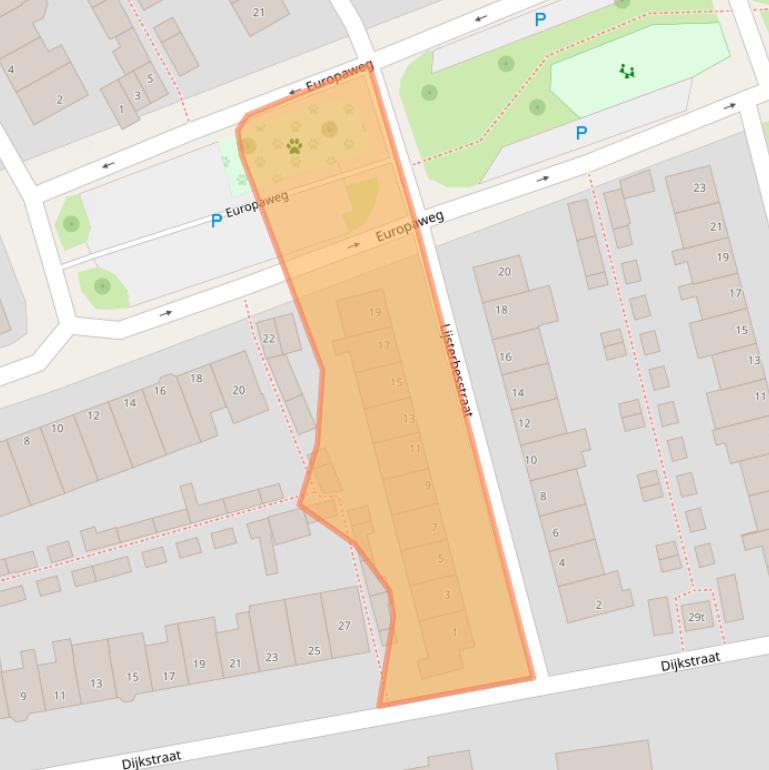 Kaart van postcodegebied 2371TE.