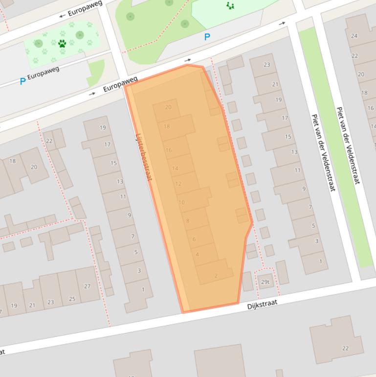 Kaart van postcodegebied 2371TH.