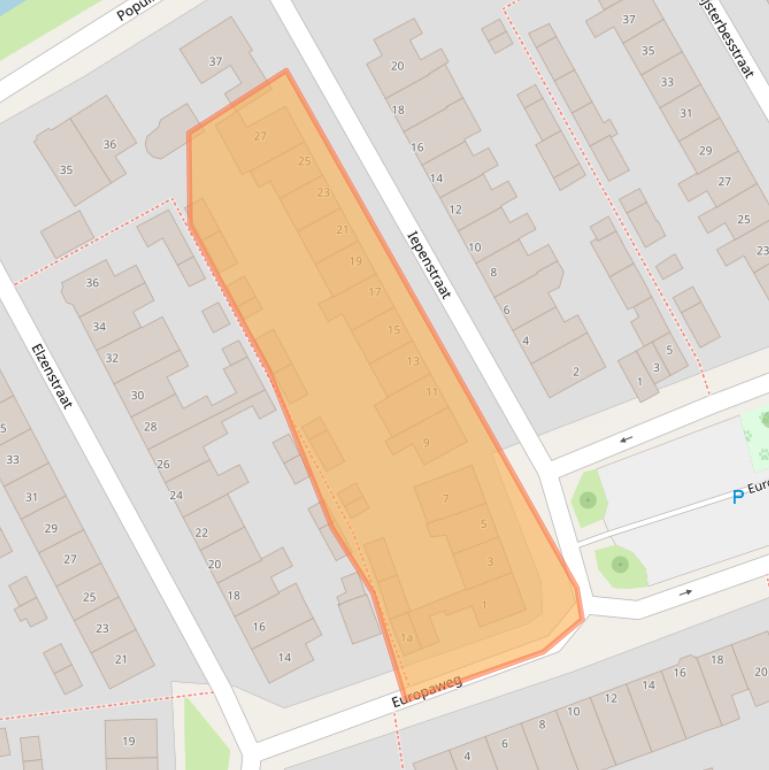 Kaart van postcodegebied 2371TK.