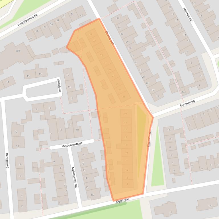 Kaart van postcodegebied 2371TM.