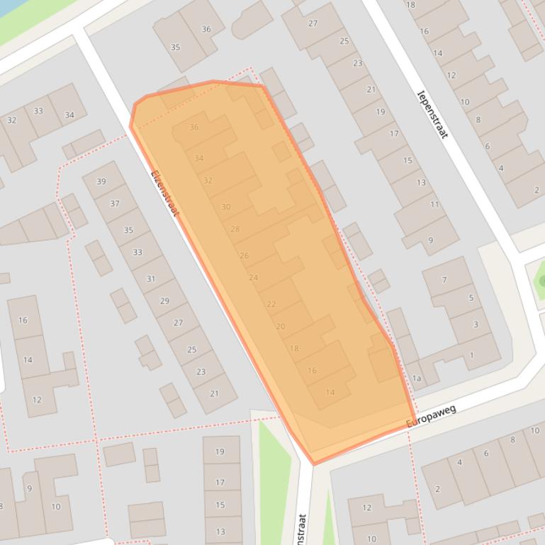 Kaart van postcodegebied 2371TP.