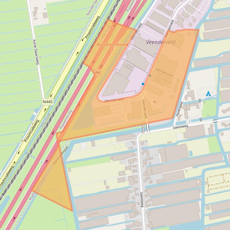 Kaart van postcodegebied 2371TT.