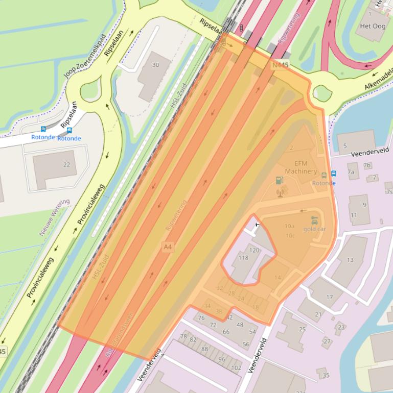 Kaart van postcodegebied 2371TV.
