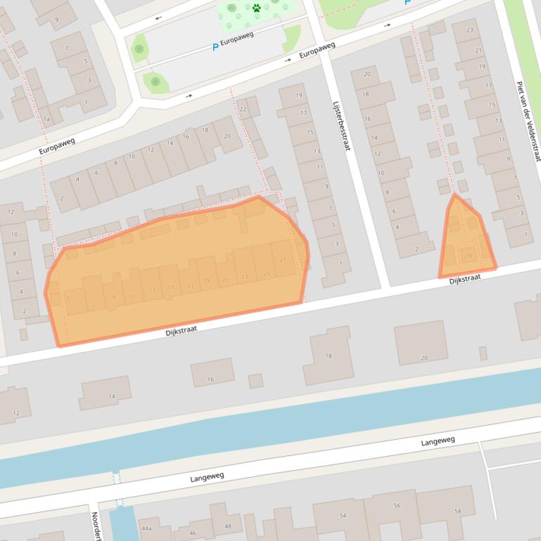 Kaart van postcodegebied 2371VE.