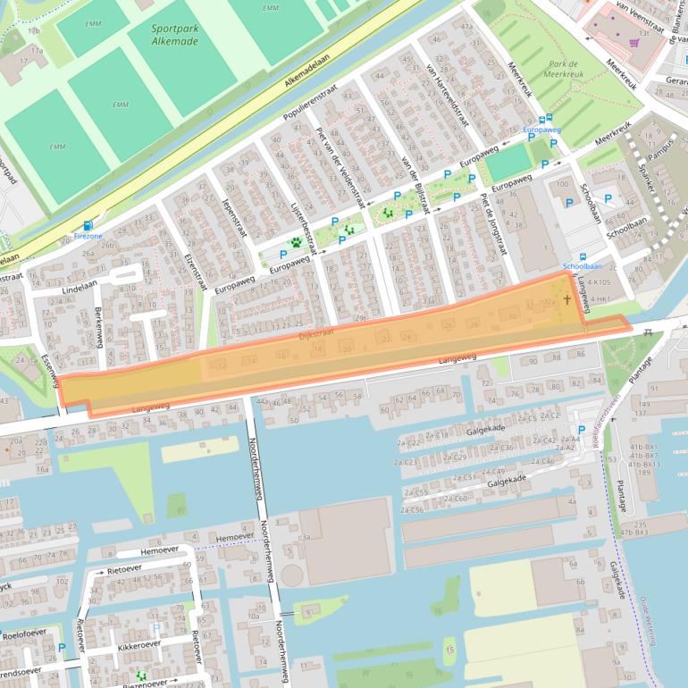 Kaart van postcodegebied 2371VG.