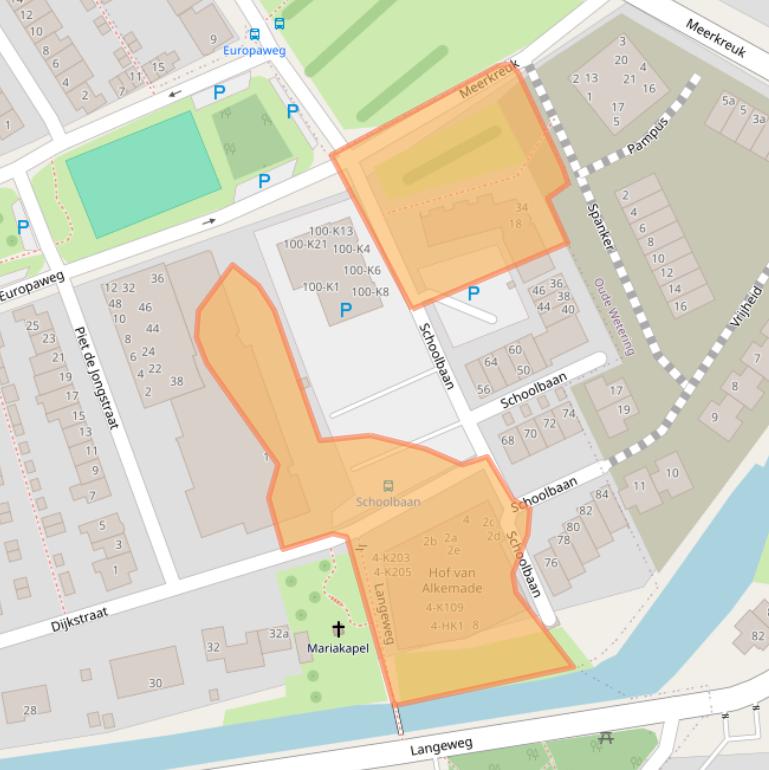 Kaart van postcodegebied 2371VJ.