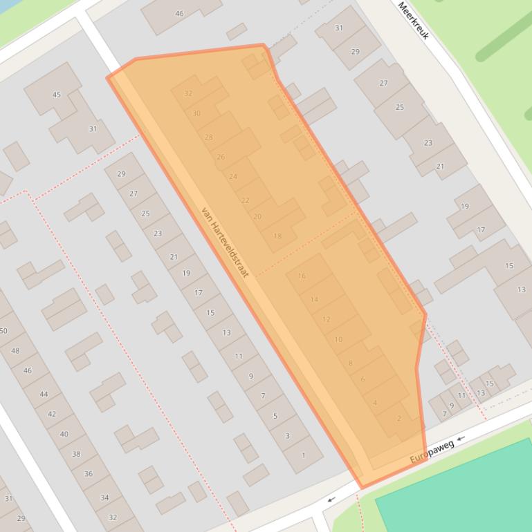 Kaart van postcodegebied 2371VL.