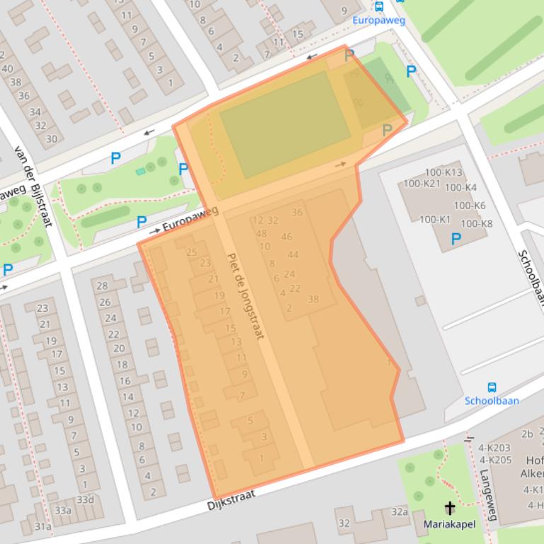 Kaart van postcodegebied 2371VM.