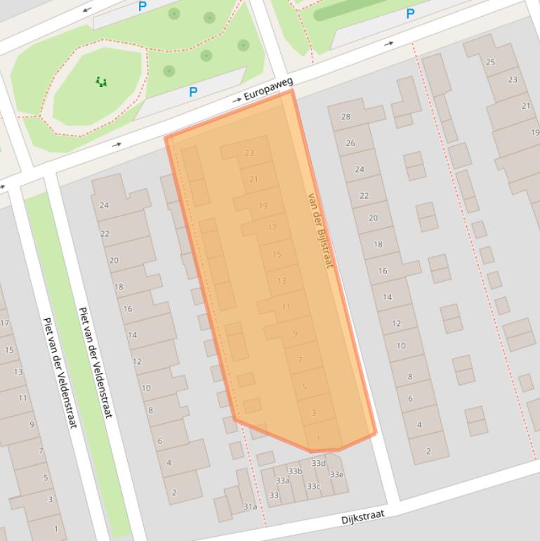 Kaart van postcodegebied 2371VN.