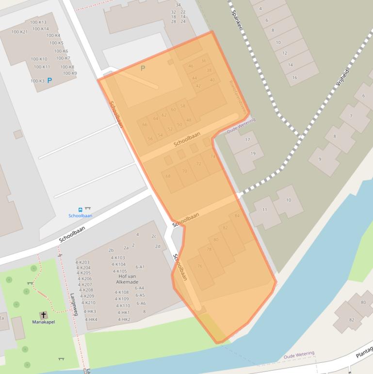 Kaart van postcodegebied 2371VT.