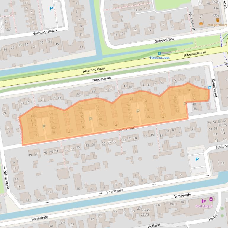 Kaart van postcodegebied 2371XD.