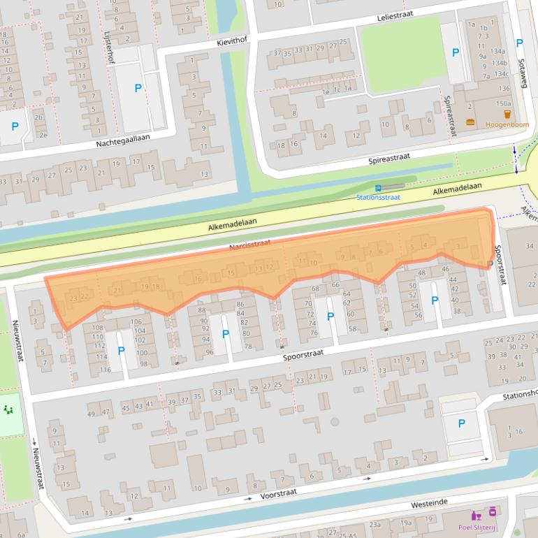 Kaart van postcodegebied 2371XG.
