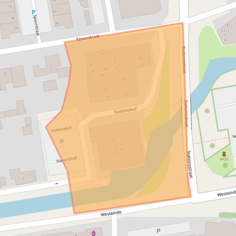 Kaart van postcodegebied 2371XM.