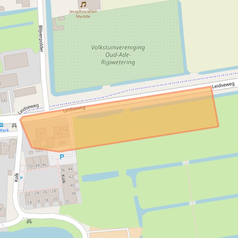 Kaart van postcodegebied 2374AK.