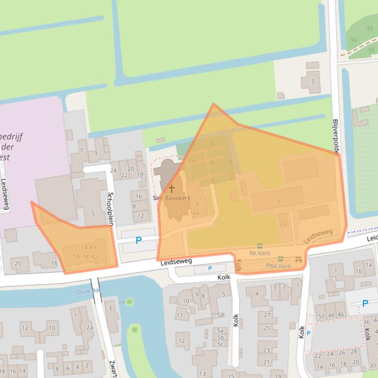 Kaart van postcodegebied 2374AL.