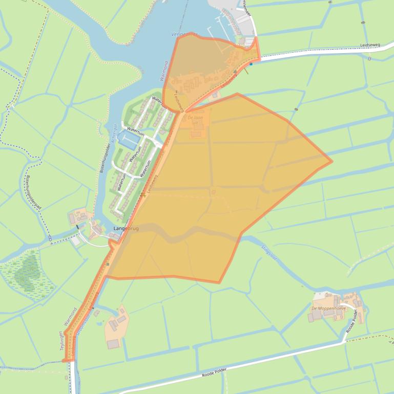 Kaart van postcodegebied 2374AR.
