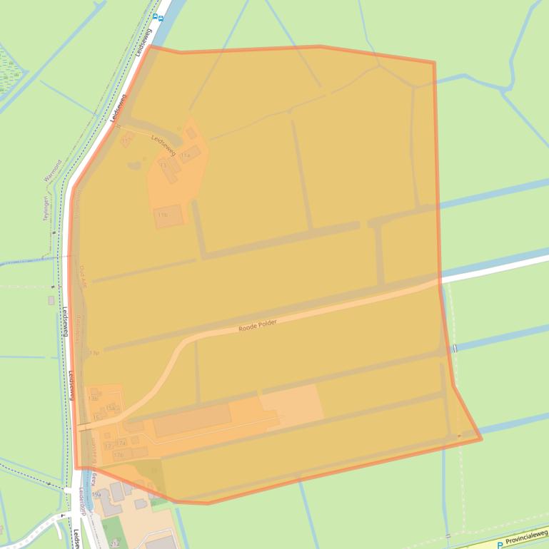 Kaart van postcodegebied 2374AS.