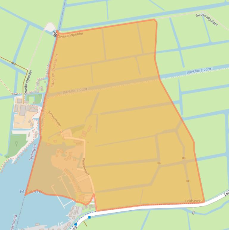 Kaart van postcodegebied 2374AV.