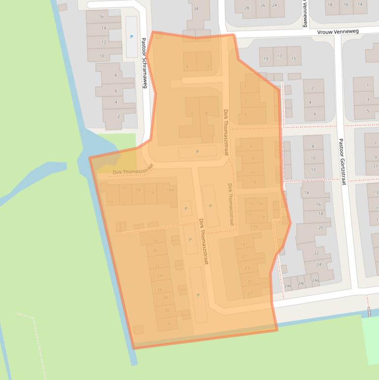 Kaart van postcodegebied 2374BJ.