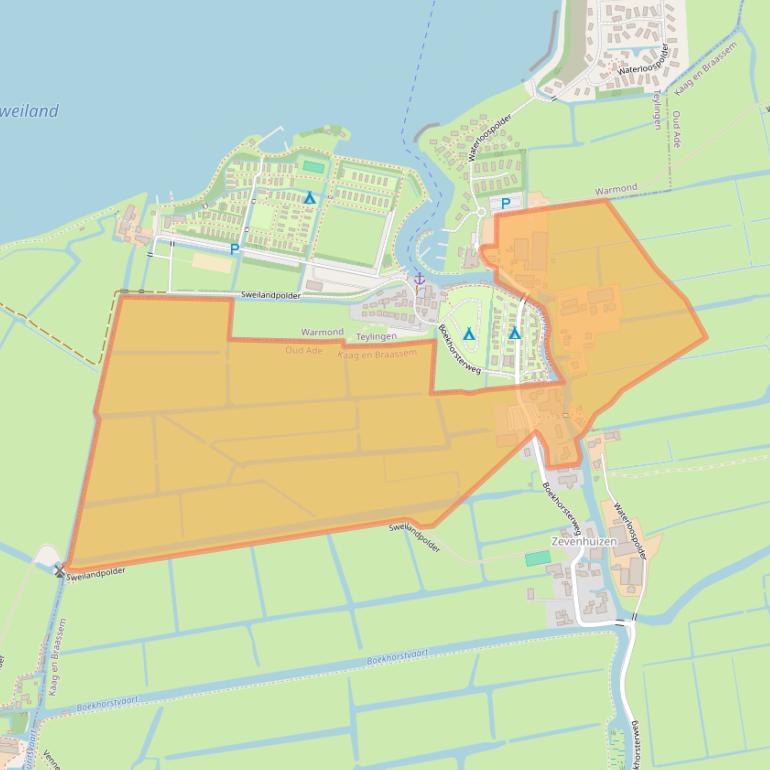 Kaart van postcodegebied 2374BN.