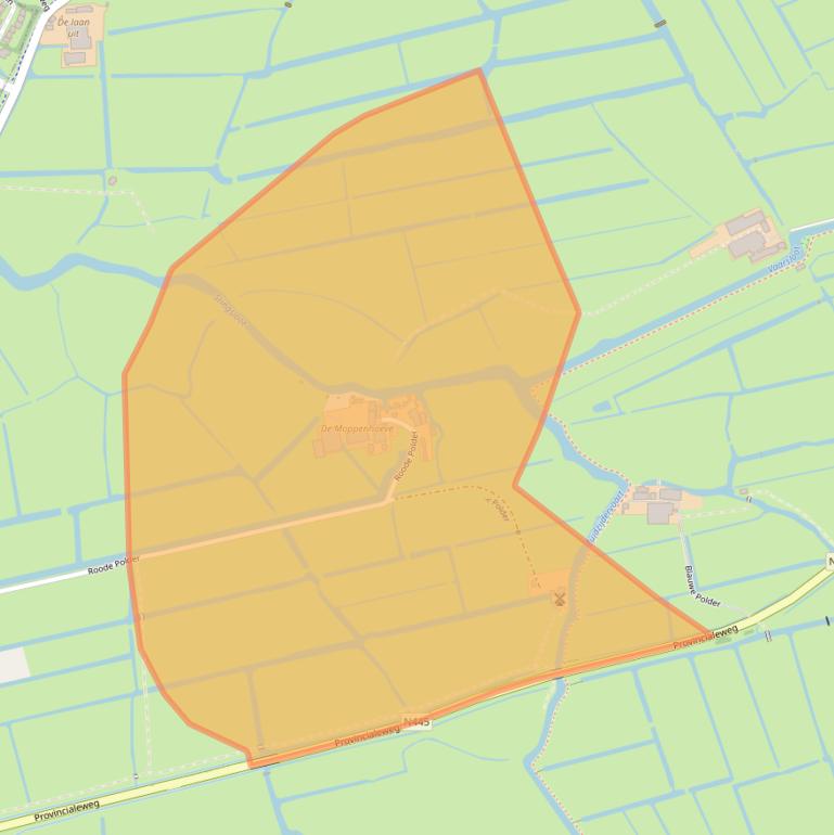 Kaart van postcodegebied 2374BP.