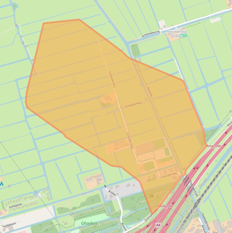 Kaart van postcodegebied 2374BV.