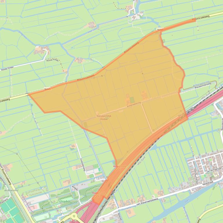 Kaart van postcodegebied 2374BW.