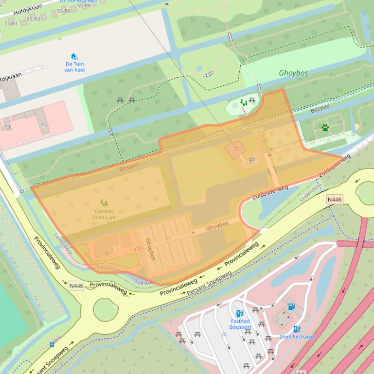 Kaart van postcodegebied 2374BX.